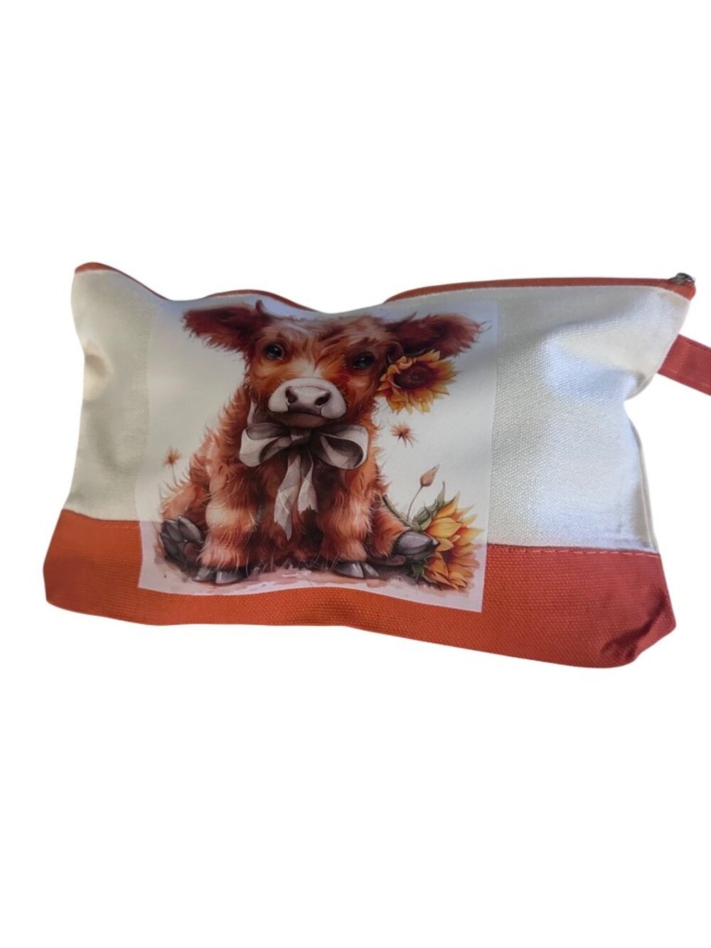 Highland Cow Zipper Pouch 10.2x5.5x2 Cosmetic Bag Pencil Case Travel Organizer